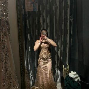 Elegant Gold Prom Dress
